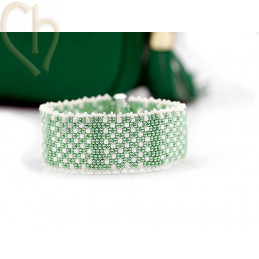 Kit bracelet Double Peyote Cube in Spring Green