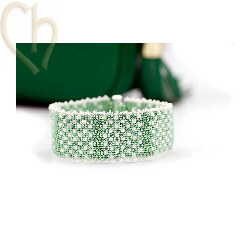 Kit bracelet Double Peyote Cube in Spring Green