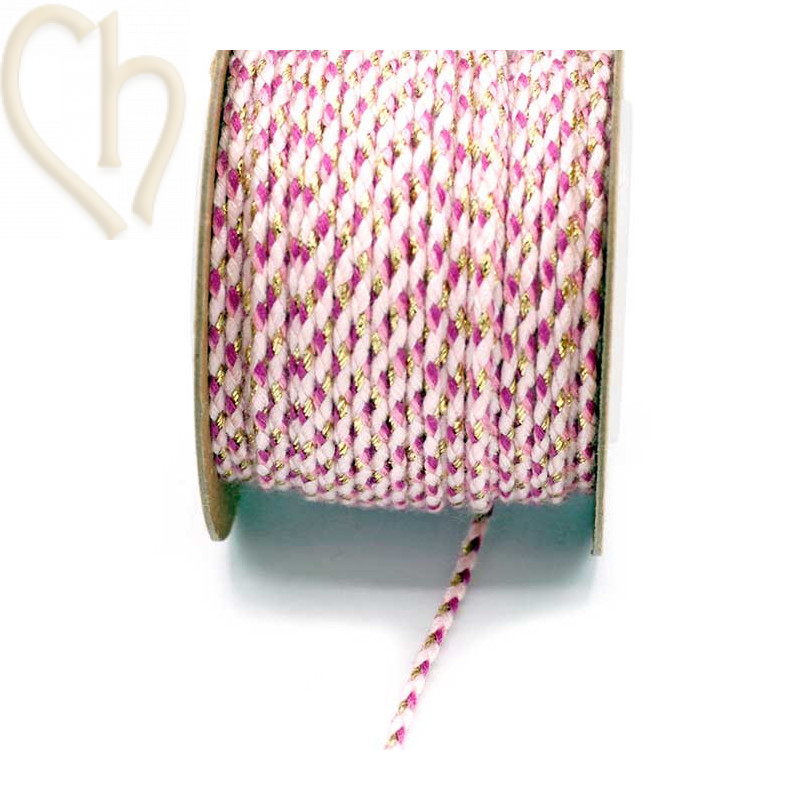 Macramé cord 2mm polyester Premium Quality Lila White gold