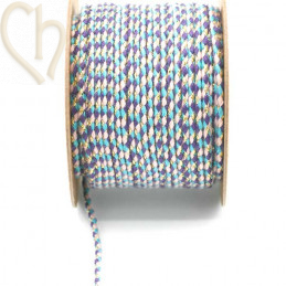 Macramé cordon 2mm polyester Premium Quality Blauw Mauve Gold