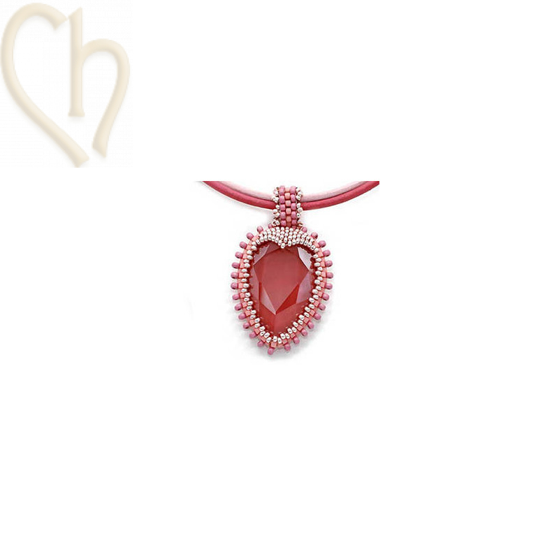 Kit pendentif "Coeur" avec Crystal Pear 30mm Tangerine