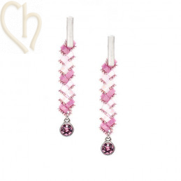 Kit boucles d'oreilles en Miyuki Half Tila Rose Silver - Elegant