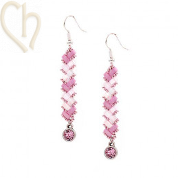 Kit van oorbellen met Half Tila Miyuki in Rose Silver - Elegant