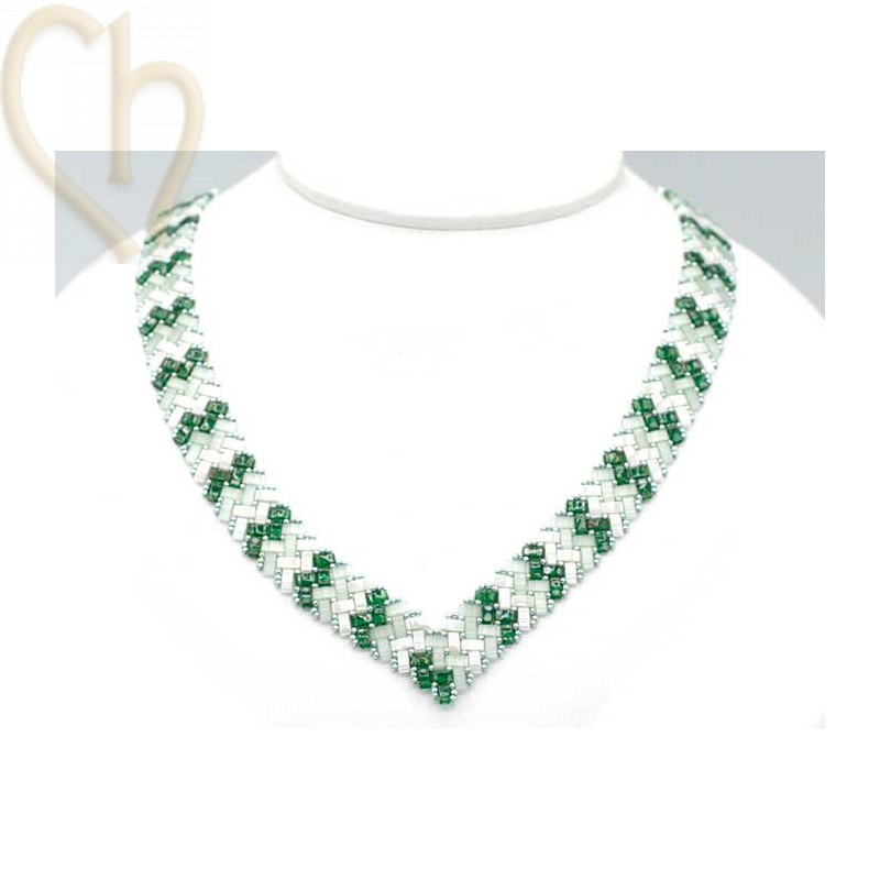 Kit necklace Miyuki Half Tila V - Khaki