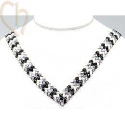 Kit necklace Miyuki Half Tila V - Grey