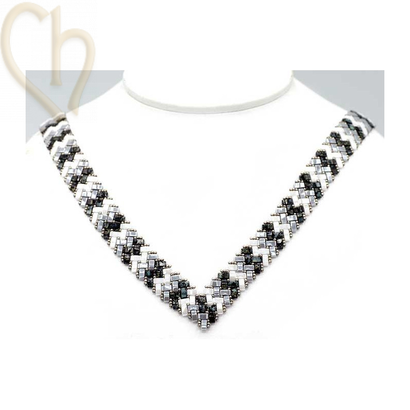 Kit du collier Miyuki Half Tila V - Gris