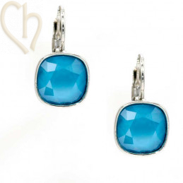 Set adjustable Ring and Earrings with Crystal 4470 Azure Blue