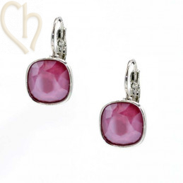 Juwelenset regelbare Ring en Oorbellen met Crystal 4470 Azure Blue