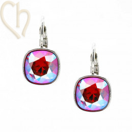 Ensemble Bague relabel et Boucles d'oreilles avec Crystal 4470 Azure Blue