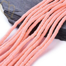 Rondelles Heishi 6mm Saumon par Fil 40cm.