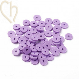 Rondelles Heishi 6mm Plum Mauve par Fil 40cm