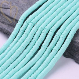 Heishi rondellen 6mm Mintgreen String 40 cm