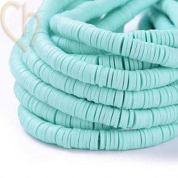 Heishi rondellen 6mm Mintgreen String 40 cm