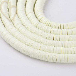 Heishi rondellen 6mm Wit String 40 cm