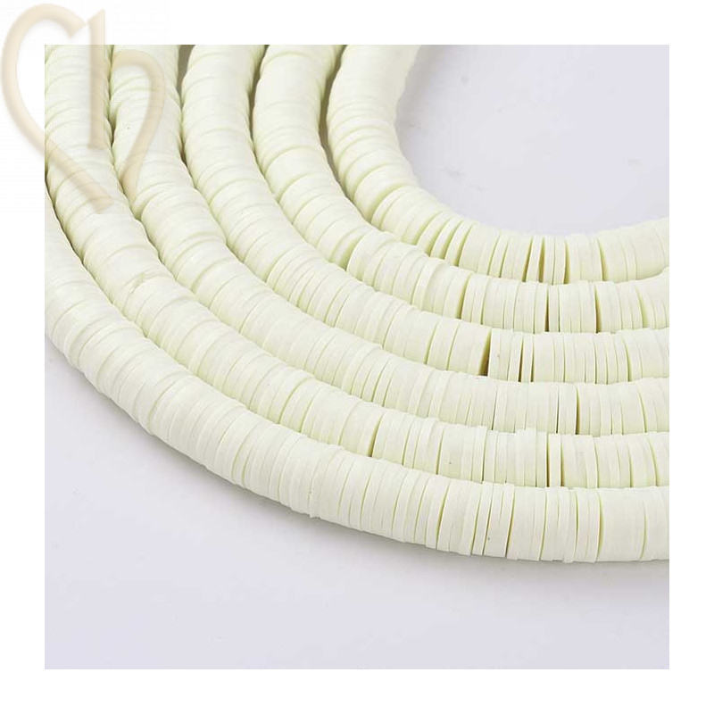 Rondelles Heishi 6mm Blanc par Fil 40cm