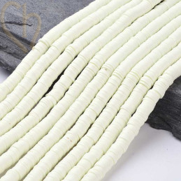 Heishi rondellen 6mm Wit String 40 cm