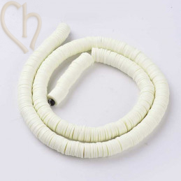 Rondelles Heishi 6mm Blanc par Fil 40cm