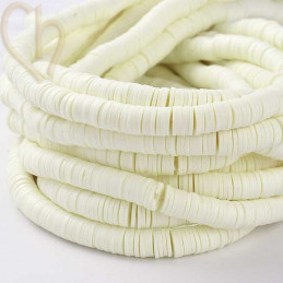 Heishi Rings 6mm White String 40cm