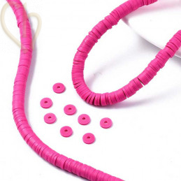 Heishi rondellen 6mm Fuchsia String 40 cm