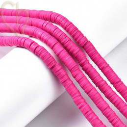 Heishi rondellen 6mm Fuchsia String 40 cm