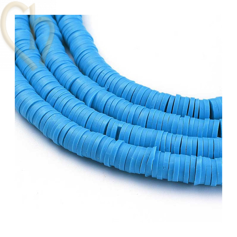 Heishi Rings 6mm Dodger Blue String 40cm