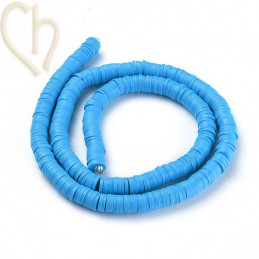 Heishi rondellen 6mm Dodger Blue String 40 cm