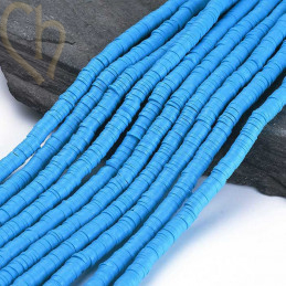 Heishi rondellen 6mm Dodger Blue String 40 cm