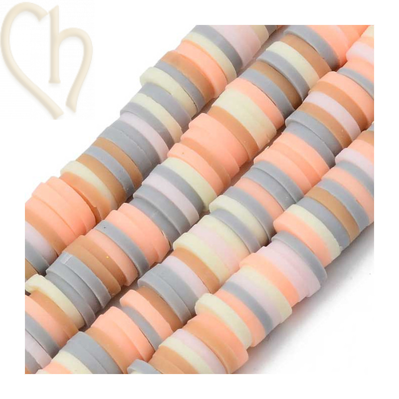 Heishi Rings 6mm Mix Pastel String 40cm