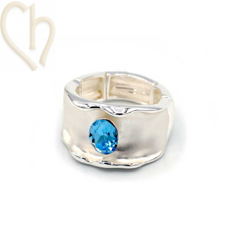 Kit van Ring regelbaar elastisch met houder voor 4120 8*6mm Light Sapphire