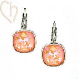 Kit de Boucles d'oreilles et/ou Bague reglable élastique avec support pour 4470 10mm Peach Delite
