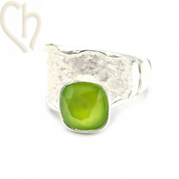 Kit Earrings and/or Ring adjustable with holder for 4470 10mm Lime