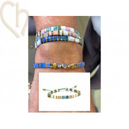 Kit bracelet with Miyuki Tila Black Gold