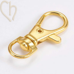 Porte clé metal mousqueton 34mm Gold