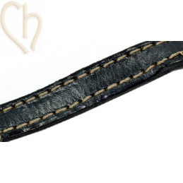 leather 10mm with contrast stitches darkgrey