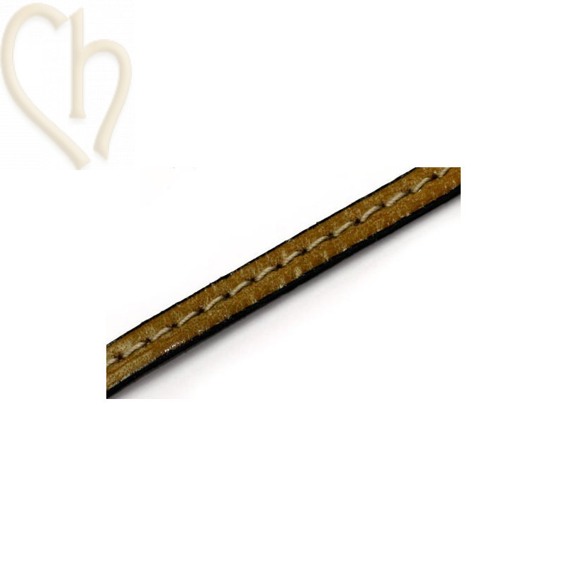cuir 5mm avec coutures contrastantes taupe