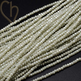 Ronde platte gefacetteerde glaskraal 3x2mm kleur HoneyDew