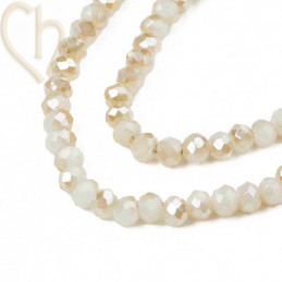 Ronde aplatie facettées 3x2mm couleur Creamy White