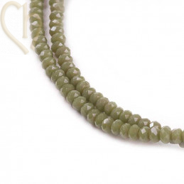 Ronde aplatie facettées 3x2mm couleur Dark Olive Green 2