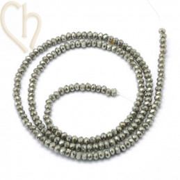 Ronde aplatie facettées 3x2mm couleur Dark Khaki