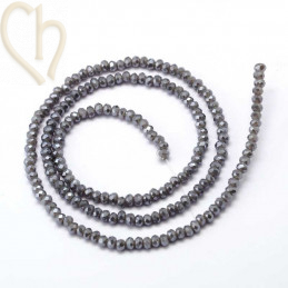 Ronde aplatie facettées 3x2mm couleur Grey