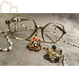 Elastique cordon lunettes Noir avec Doré