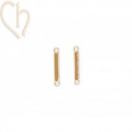 Intercalaire metal emaille 22x3mm Gold plated - Mocca