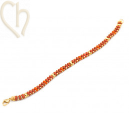 Kit armbandje ByElle met Superduo kralen - Brick Velvet Gold