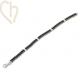 Kit bracelet ByElle met Superduo kralen - Jet Silver