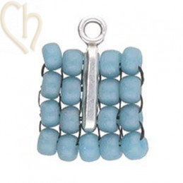 Cymbal Ending Rhodium plated  - ZAKROS - for Seedbeads Miyuki and Czech 8/0