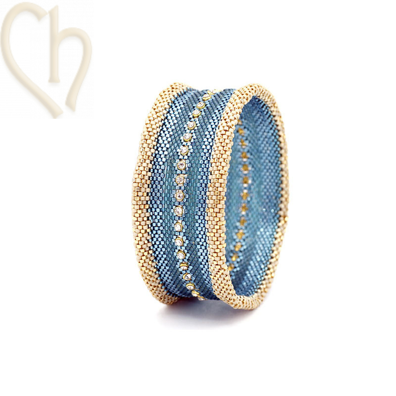 Kit bracelet Big Bangle Turquoise Gold