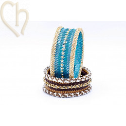 Kit bracelet Big Bangle Coffee Gold