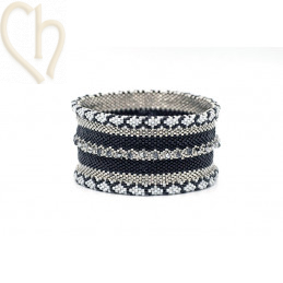 Kit bracelet Big Bangle Silver Black
