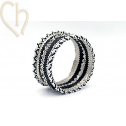 Kit bracelet Big Bangle Silver Black