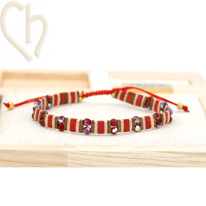 Special Edition Kit bracelet avec Miyuki perles Tila et Cristals Charl'stone Rouge